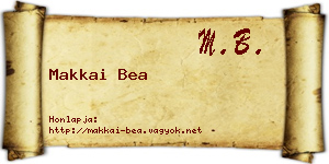 Makkai Bea névjegykártya